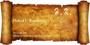 Handl Kadosa névjegykártya