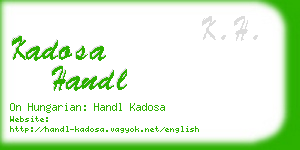 kadosa handl business card